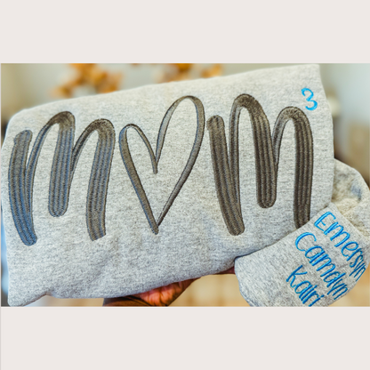 Mom heart embroidered