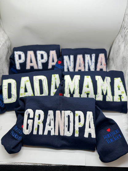 DAD Keepsake |Keepsake Gift crewneck sweatshirt | Personalized Embroidered Baby Clothes sweatshirt