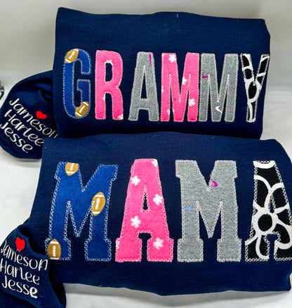 MAMA Keepsake Gift crewneck sweatshirt | Personalized Embroidered Baby Clothes sweatshirt