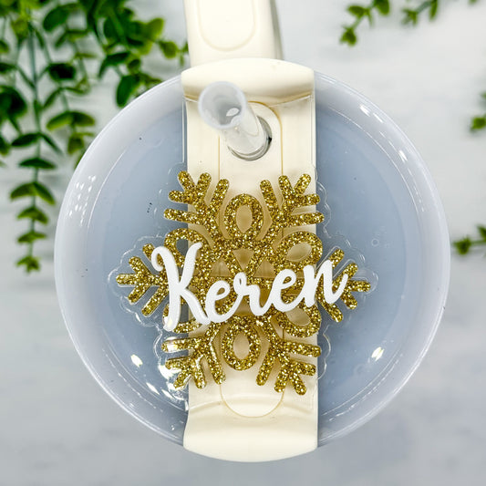 Snowflakes Stanley Name Plate