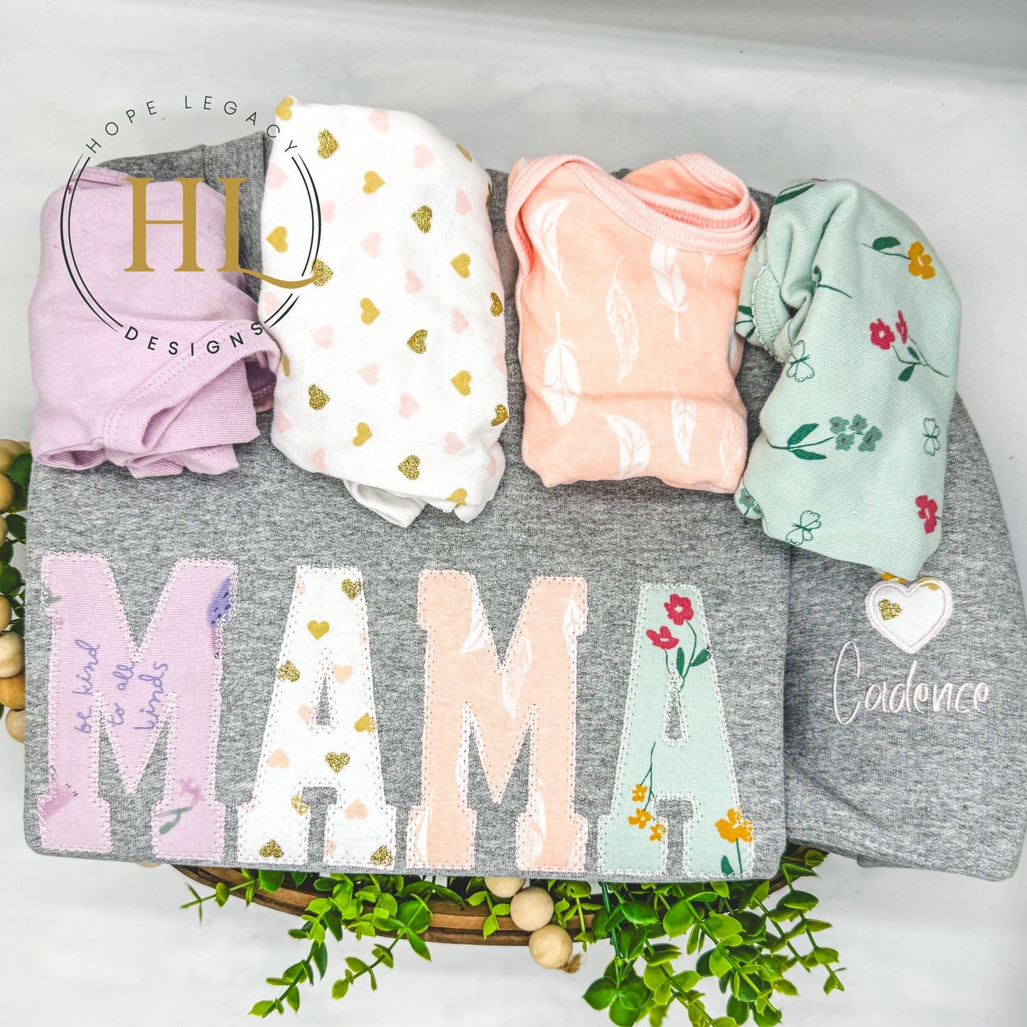 MAMA Keepsake Gift crewneck sweatshirt | Personalized Embroidered Baby Clothes sweatshirt