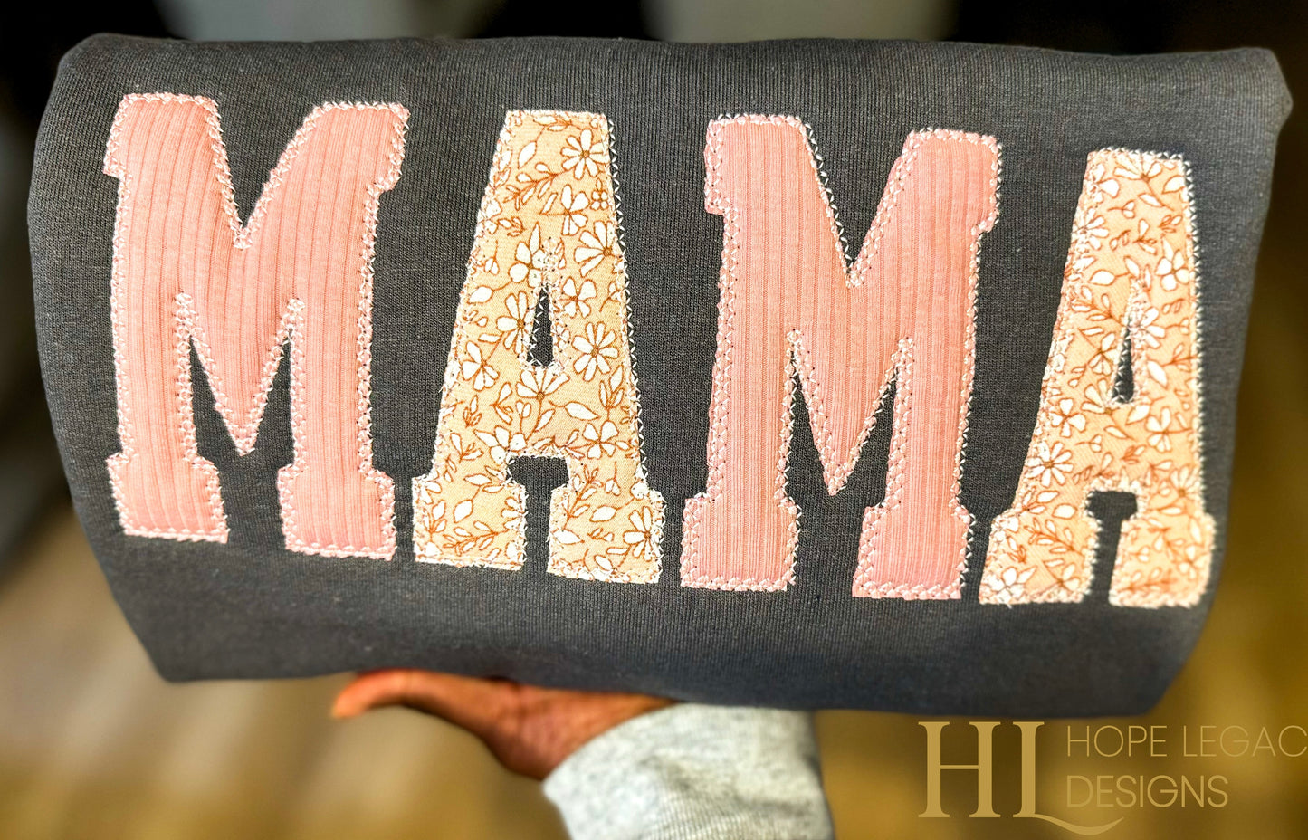 MAMA Keepsake Gift crewneck sweatshirt | Personalized Embroidered Baby Clothes sweatshirt